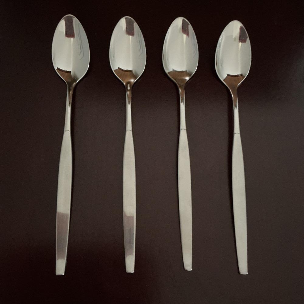 Oneida Frostfire Iced Tea Spoons 7 1/2" Community Stainless Lot of 4
